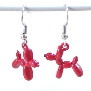 Cute‎ Cartoon 3D Dog Puppy Balloon Dangle Drop Womens Fun Unique Hook Earrings